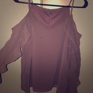 Purple shoulder less top